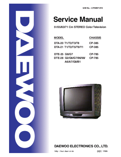 Daewoo CP-385 CP-785  Daewoo TV CP-385-785 CP-385 CP-785.rar
