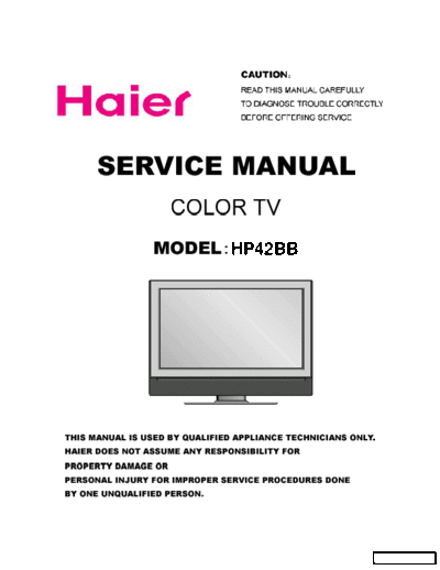 HAIER Haier 2968 Plasma TV  HAIER Plasma 2968 Haier_2968_Plasma_TV.rar