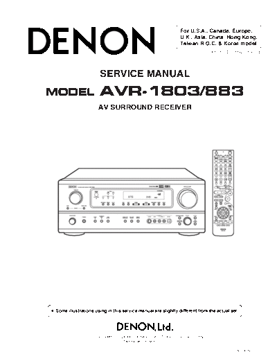 DENON SERVICE MANUAL AVR 1803.part1  DENON Audio AVR-1803 SERVICE MANUAL AVR 1803.part1.rar