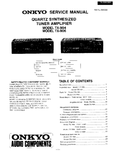 ONKYO hfe   tx-904 906 service  ONKYO Audio TX-904 hfe_onkyo_tx-904_906_service.rar