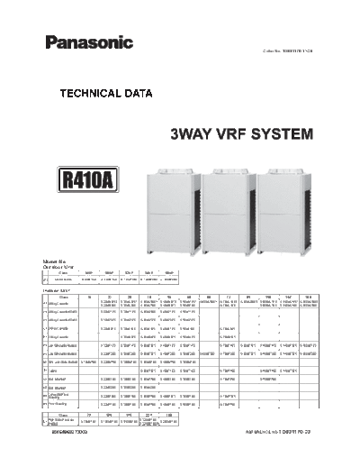 panasonic TD831170-B11CE  panasonic Airco R410A TD831170-B11CE.pdf