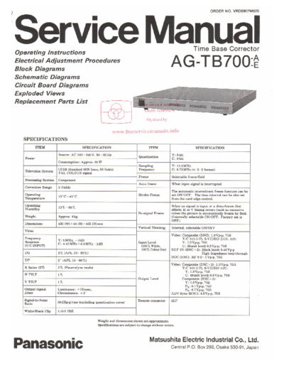 panasonic ag-tb700  panasonic Audio AG-TB700 ag-tb700.pdf