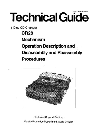 panasonic CR20 SERVICE GUIDE  panasonic Audio CR20 Mechanisme CR20 SERVICE GUIDE.PDF