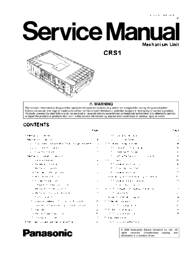 panasonic Panasonic CRS1  panasonic Audio CRS1 Mechanism Panasonic_CRS1.pdf