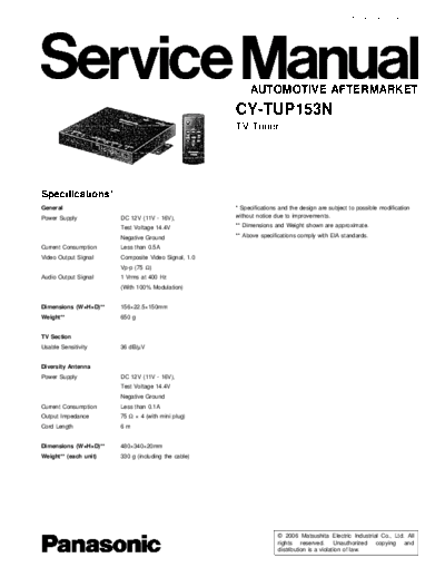 panasonic sm00cytup153n  panasonic Audio CY-TUP153N sm00cytup153n.pdf