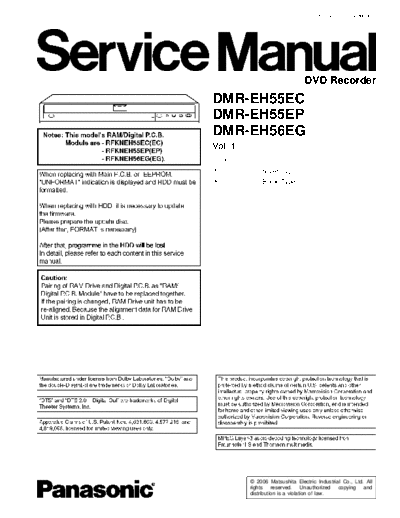 panasonic dsd0603003ce  panasonic Audio DMR-EH55EC dsd0603003ce.pdf