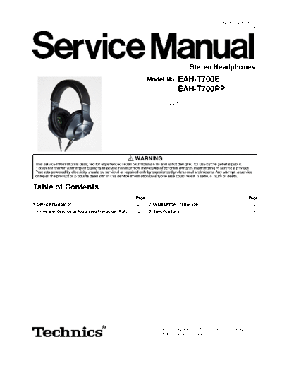 panasonic ad1601001ce  panasonic Audio EAH-T700E ad1601001ce.pdf