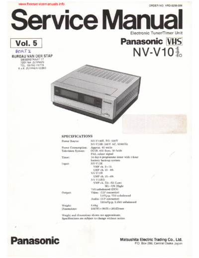 panasonic NV-V100E NV-V10B Vol.5  panasonic Audio NV-V100E Panasonic_NV-V100E_NV-V10B_Vol.5.pdf