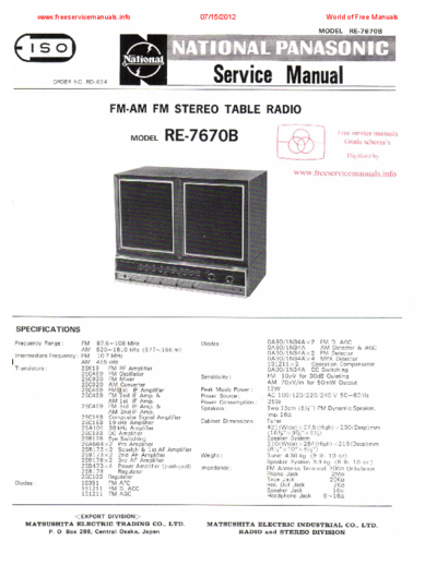 panasonic re-7670b  panasonic Audio RE-7670B re-7670b.pdf