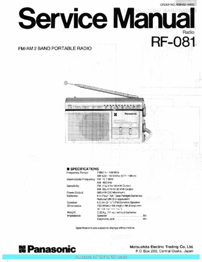 panasonic RF081 sch  panasonic Audio RF-081 Panasonic_RF081_sch.pdf