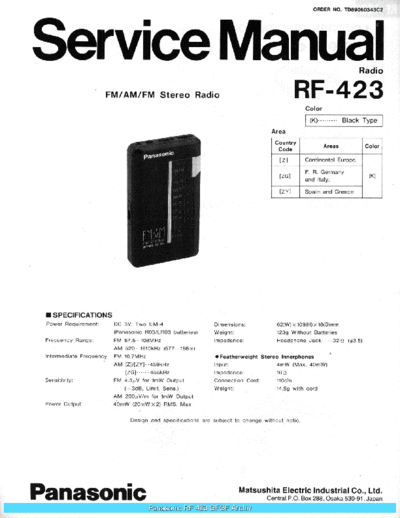 panasonic RF423 sch  panasonic Audio RF-423 Panasonic_RF423_sch.pdf