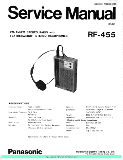 panasonic RF455 sch  panasonic Audio RF-455 Panasonic_RF455_sch.pdf