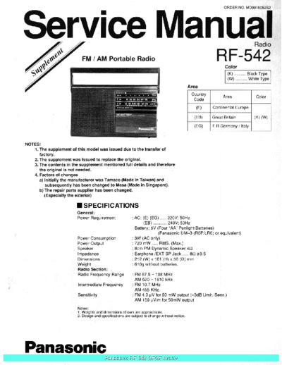 panasonic RF542 sch  panasonic Audio RF-542 Panasonic_RF542_sch.pdf