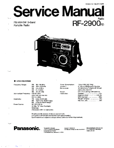 panasonic rf2900  panasonic Audio RF-2900 rf2900.pdf