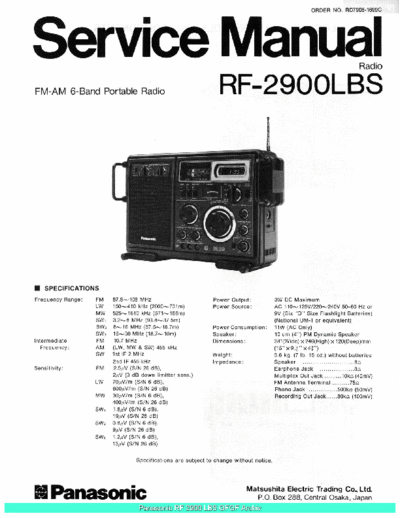 panasonic Panasonic RF2900LBS sch  panasonic Audio RF-2900LBS Panasonic_RF2900LBS_sch.pdf