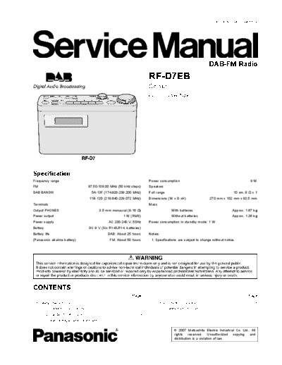 panasonic MD0704061CE A RF-D7EB  panasonic Audio RF-D7EB MD0704061CE_A_RF-D7EB.pdf