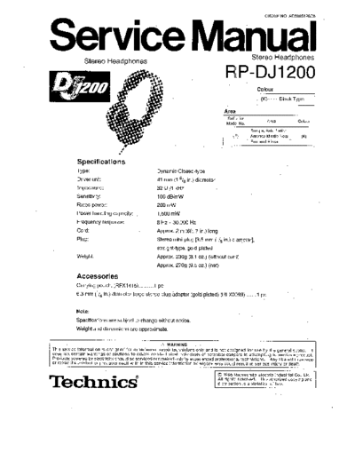 panasonic ad9605128c8  panasonic Audio RP-DJ1200 ad9605128c8.pdf