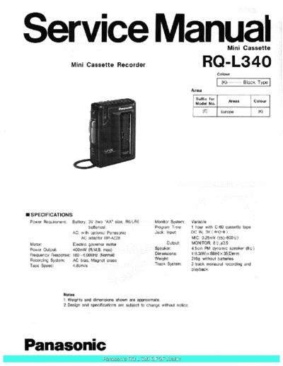 panasonic Panasonic RQL340 sch  panasonic Audio RQ-L340 Panasonic_RQL340_sch.pdf