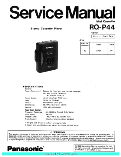 panasonic RQP44 sch  panasonic Audio RQ-P44 Panasonic_RQP44_sch.pdf