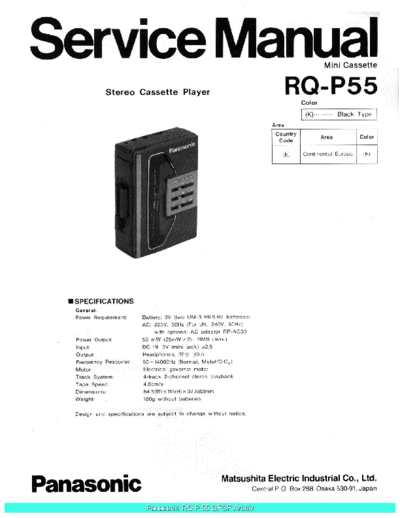 panasonic RQP55 sch  panasonic Audio RQ-P55 Panasonic_RQP55_sch.pdf
