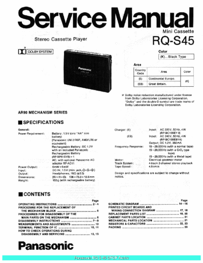 panasonic RQS45 sch  panasonic Audio RQ-S45 Panasonic_RQS45_sch.pdf