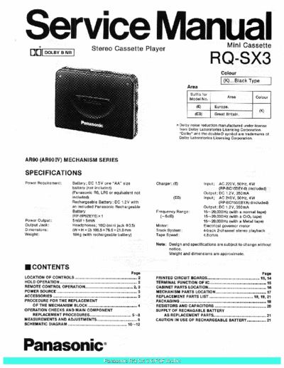 panasonic Panasonic RQSX3 sch  panasonic Audio RQ-SX3 Panasonic_RQSX3_sch.pdf