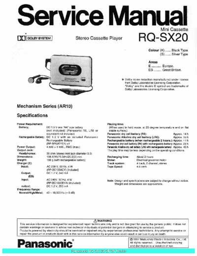 panasonic Panasonic RQSX20 sch  panasonic Audio RQ-SX20 Panasonic_RQSX20_sch.pdf