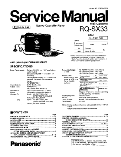 panasonic ad9503077c2  panasonic Audio RQ-SX33 ad9503077c2.PDF