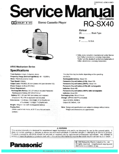panasonic Panasonic RQSX40 sch  panasonic Audio RQ-SX40 Panasonic_RQSX40_sch.pdf