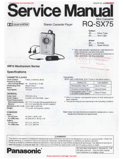 panasonic rq-sx75  panasonic Audio RQ-SX75 rq-sx75.pdf