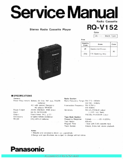 panasonic RQV152 sch  panasonic Audio RQ-V152 Panasonic_RQV152_sch.pdf