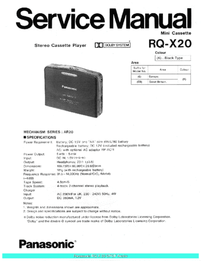 panasonic Panasonic RQX20 sch  panasonic Audio RQ-X20 Panasonic_RQX20_sch.pdf
