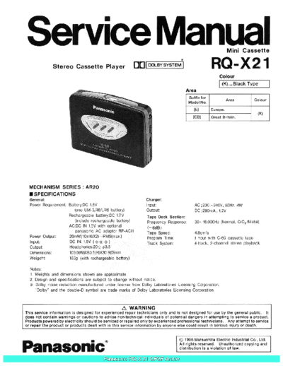 panasonic RQX21 sch  panasonic Audio RQ-X21 Panasonic_RQX21_sch.pdf