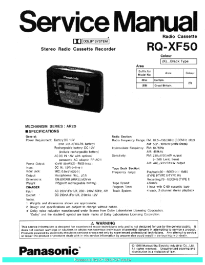 panasonic Panasonic RQXF50 sch  panasonic Audio RQ-XF50 Panasonic_RQXF50_sch.pdf
