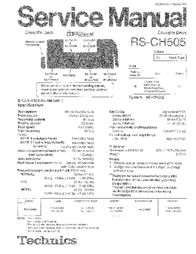 panasonic 4364 - manuel technique  panasonic Audio RS-CH505 4364 - manuel technique.pdf