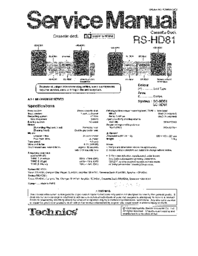 panasonic 6489 - manuel technique  panasonic Audio RS-HD81 6489 - manuel technique.pdf