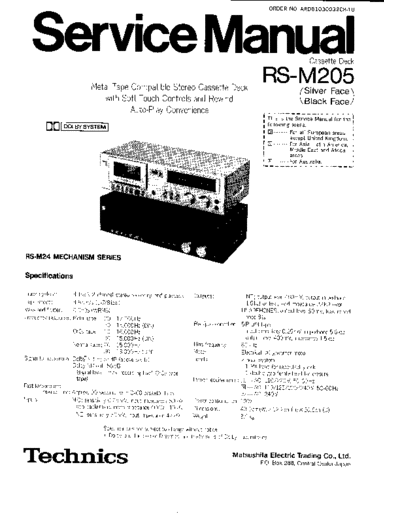 panasonic 7803 - manuel technique  panasonic Audio RS-M205 7803 - manuel technique.pdf