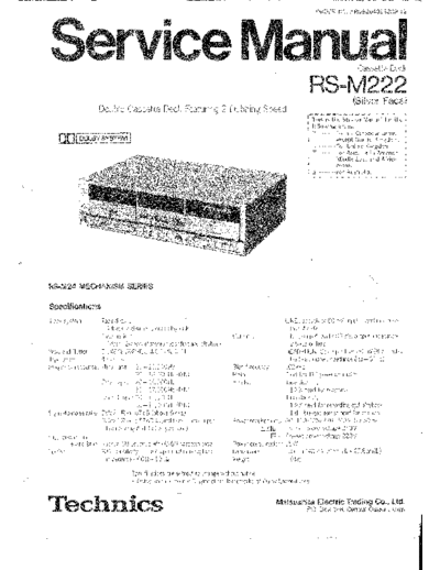 panasonic RS-M222  panasonic Audio RS-M222 RS-M222.pdf