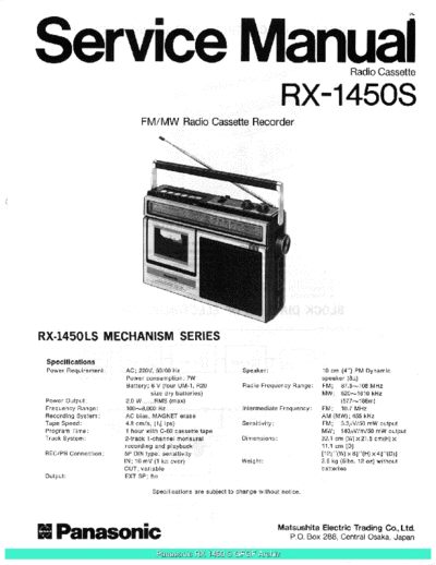 panasonic Panasonic RX1450S sch  panasonic Audio RX-1450S Panasonic_RX1450S_sch.pdf