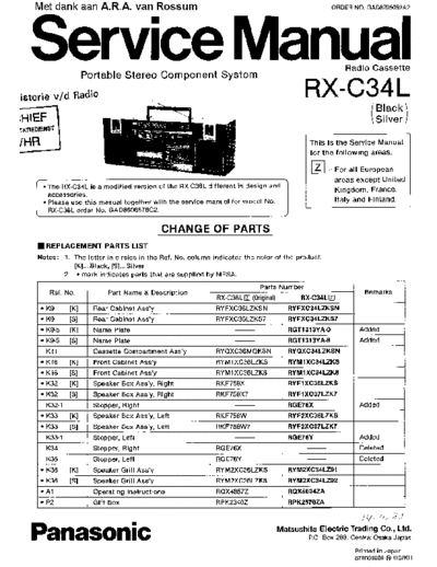 panasonic Panasonic RXC34L  panasonic Audio RX-C34L Panasonic_RXC34L.pdf