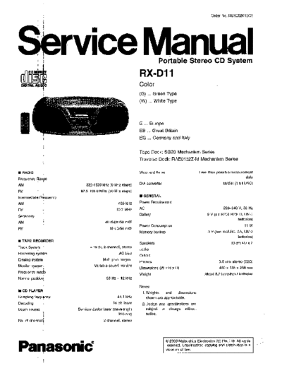 panasonic AD11  panasonic Audio RX-D11 AD11.pdf