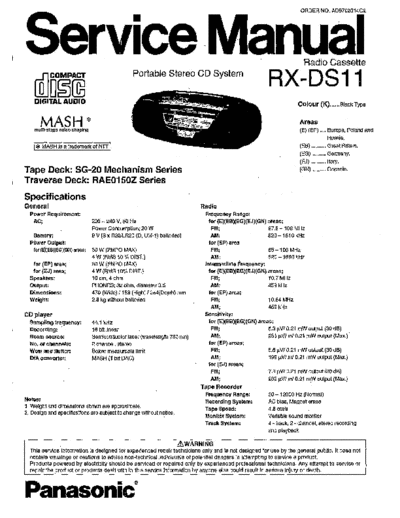 panasonic hfe panasonic rx-ds11 service en  panasonic Audio RX-DS11 hfe_panasonic_rx-ds11_service_en.pdf