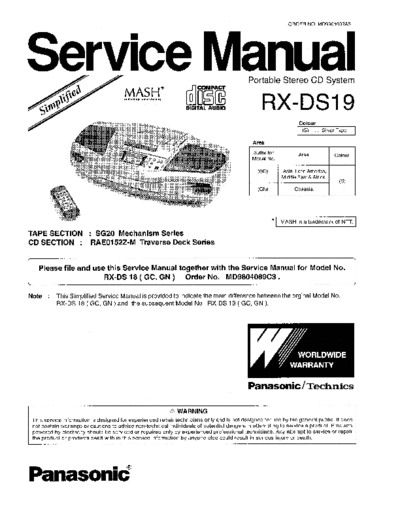 panasonic hfe panasonic rx-ds19 service simplified en  panasonic Audio RX-DS19 hfe_panasonic_rx-ds19_service_simplified_en.pdf