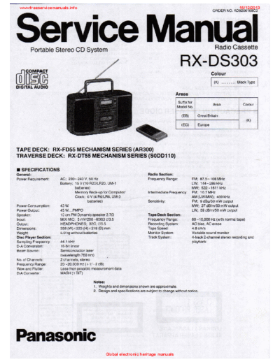 panasonic rx-ds303  panasonic Audio RX-DS303 rx-ds303.pdf
