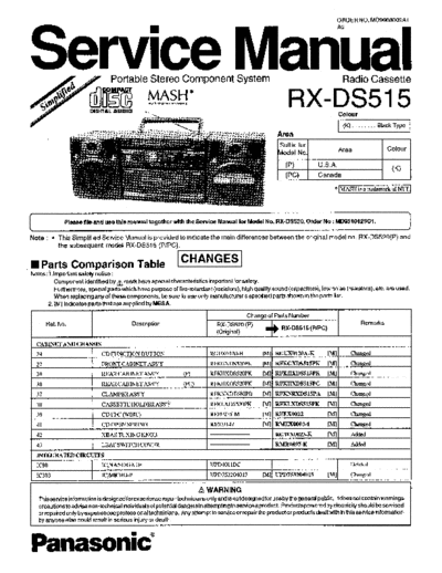 panasonic hfe panasonic rx-ds515 service simplified en  panasonic Audio RX-DS515 hfe_panasonic_rx-ds515_service_simplified_en.pdf