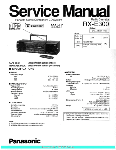 panasonic Panasonic RXE300 sch  panasonic Audio RX-E300 Panasonic_RXE300_sch.pdf