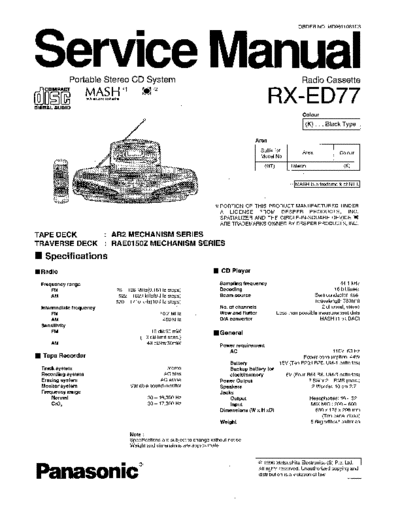 panasonic panasonic rx-ed77 md9611081c3  panasonic Audio RX-ED77 panasonic_rx-ed77_md9611081c3.pdf