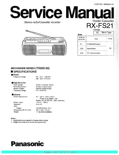 panasonic Panasonic RXFS21 sch  panasonic Audio RX-FS21 Panasonic_RXFS21_sch.pdf