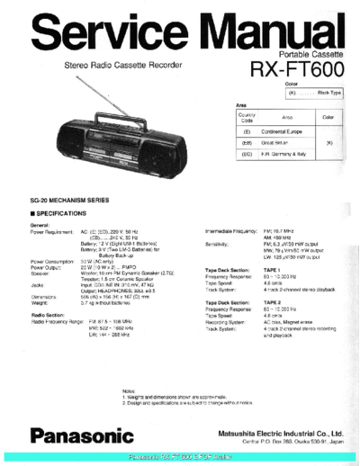panasonic Panasonic RXFT600 sch  panasonic Audio RX-FT600 Panasonic_RXFT600_sch.pdf