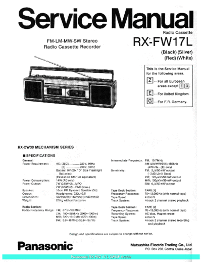 panasonic Panasonic RXFW17L sch  panasonic Audio RX-FW17L Panasonic_RXFW17L_sch.pdf